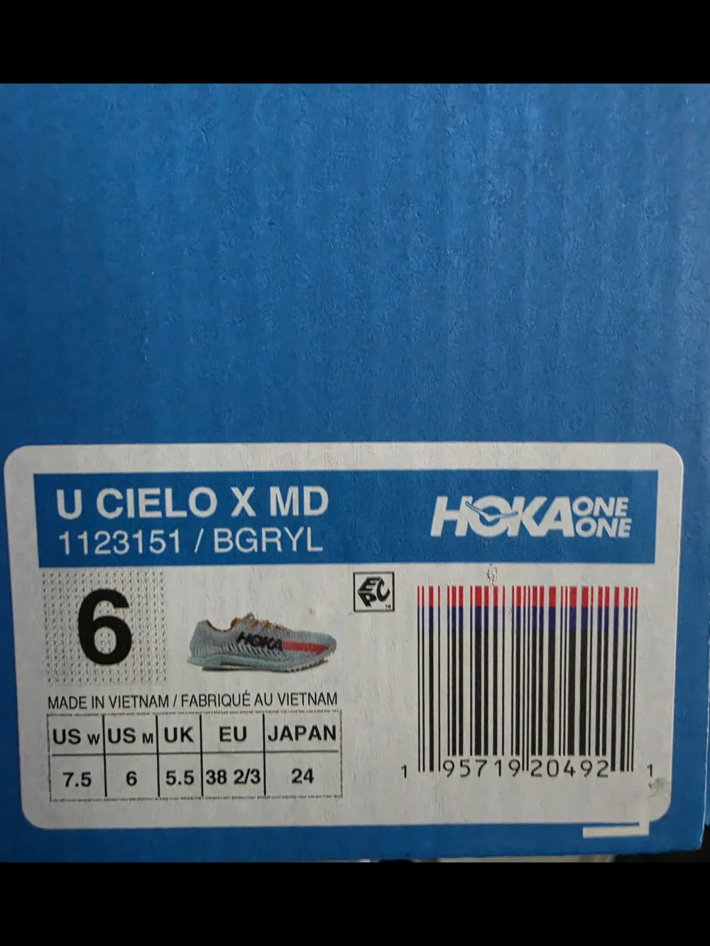 HOKA Cielo X MD Track Spikes Men 6 Women 7.5 Blue Glass NEW 1123151